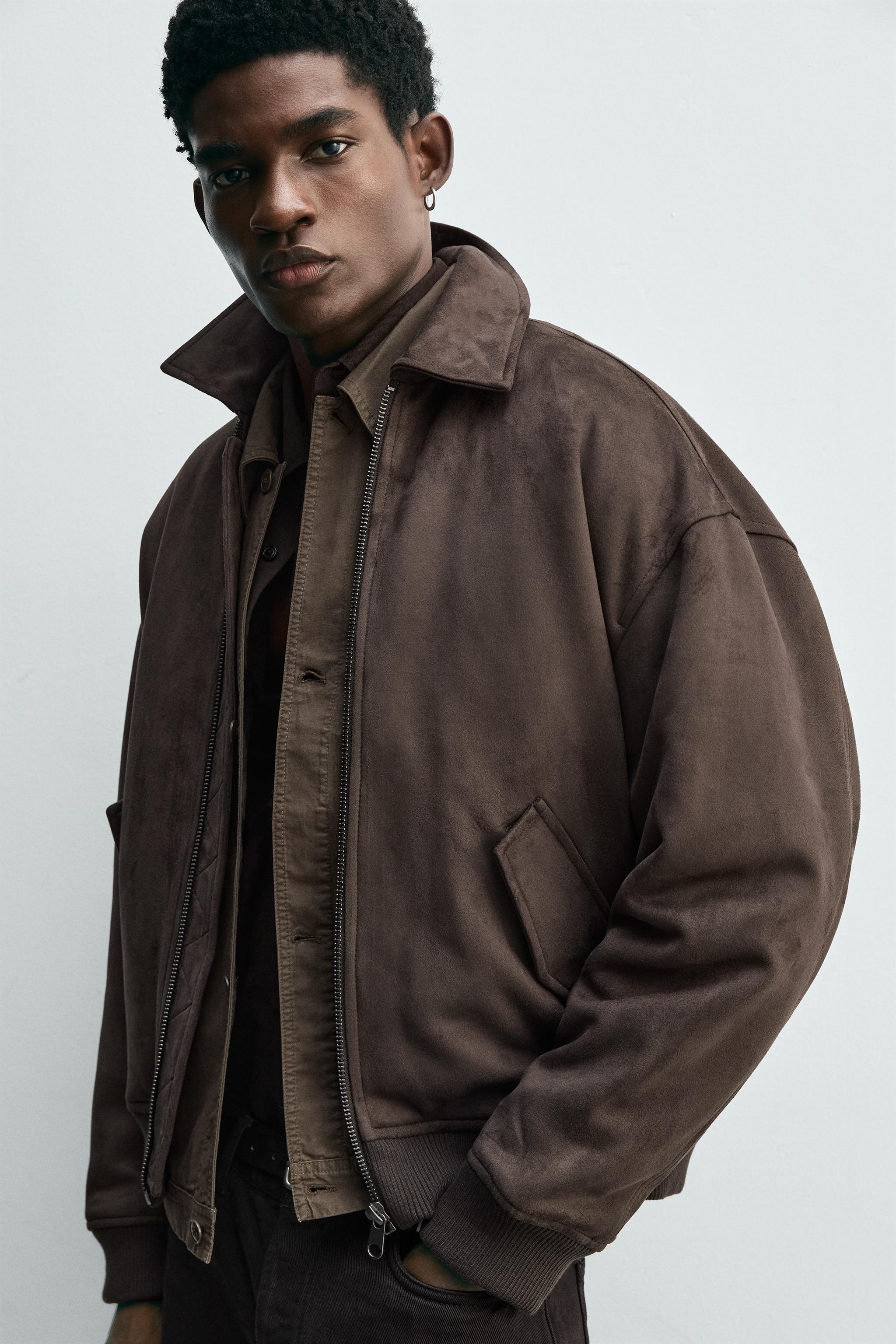 FAUX SUEDE QUILTED JACKET